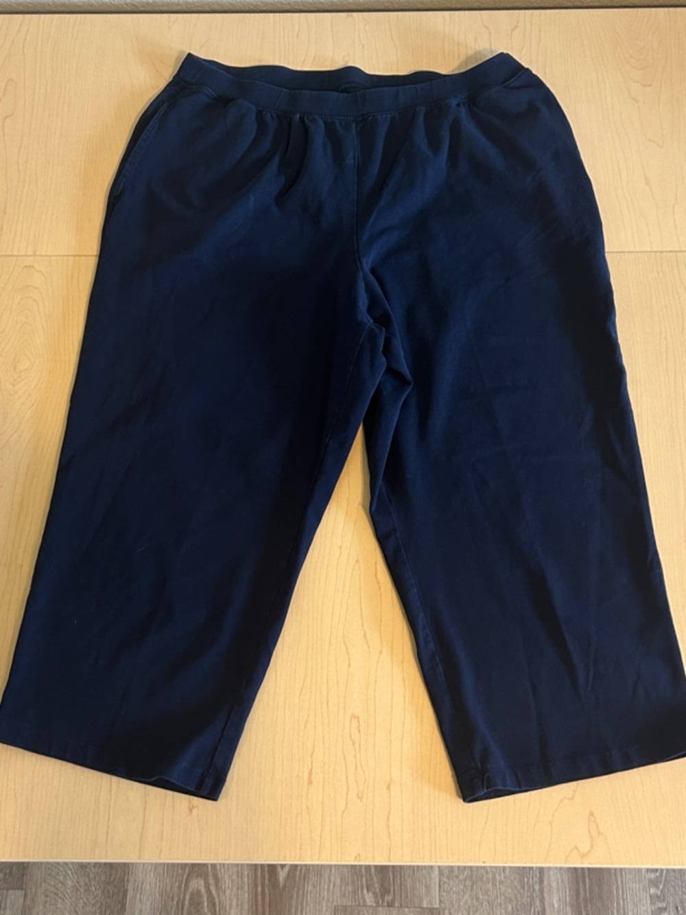 Catherines Dark Navy Pull-On Capris 14/16W